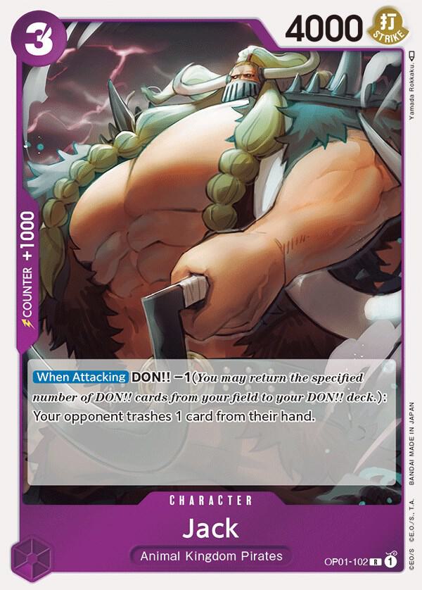 Jack OP01-102 Rare Romance Dawn One Piece Foil Near Mint