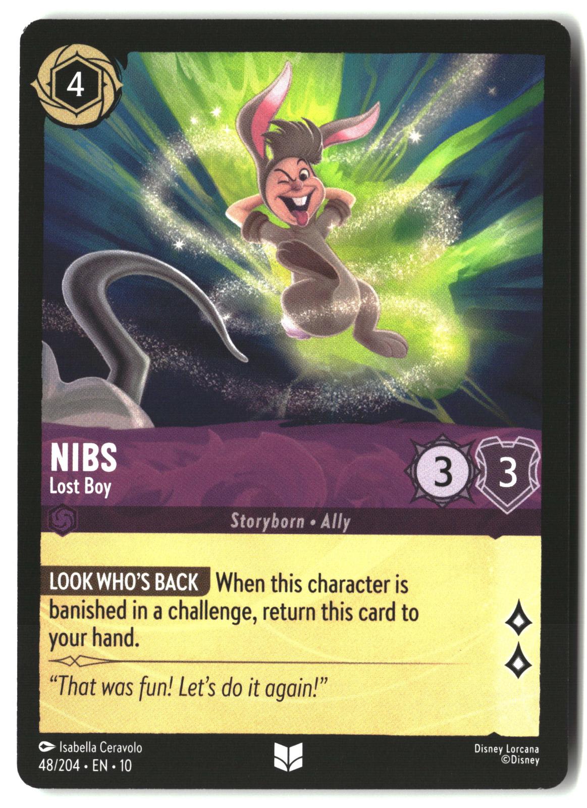 Nibs - Lost Boy 48/204 Uncommon Whispers in the Well Lorcana Lightly Played