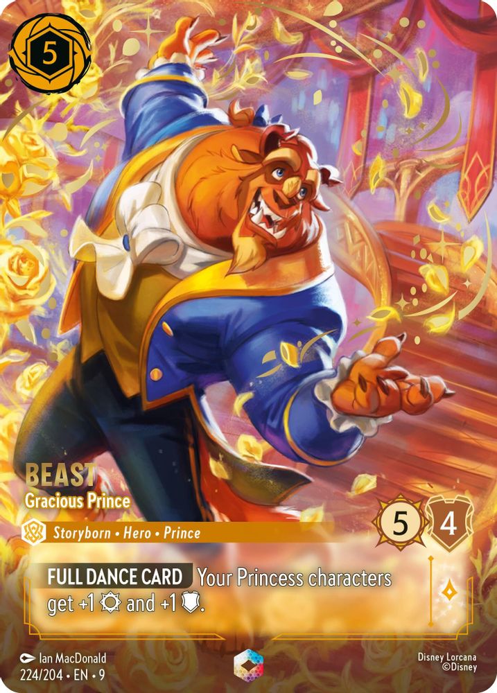 Beast - Gracious Prince (Enchanted) 224/204 Enchanted Fabled Lorcana Holo NM