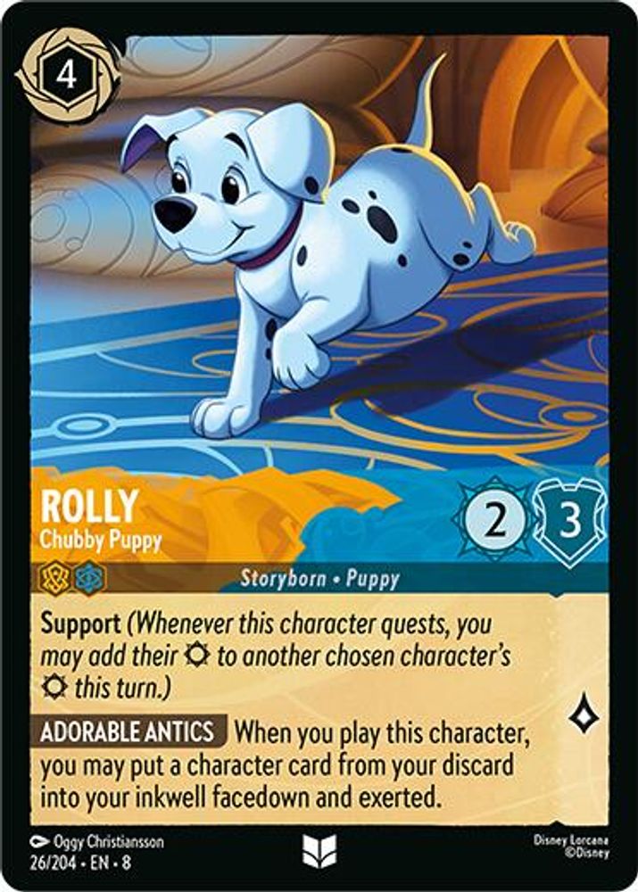 Rolly - Chubby Puppy 26/204 Uncommon Reign of Jafar Lorcana Near Mint