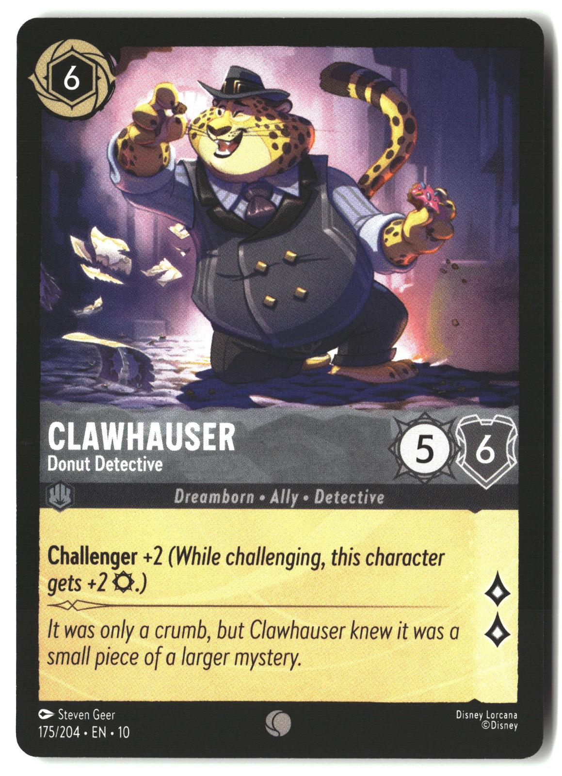 Clawhauser - Donut Detective 175/204 Common Whispers in the Well Lorcana LP