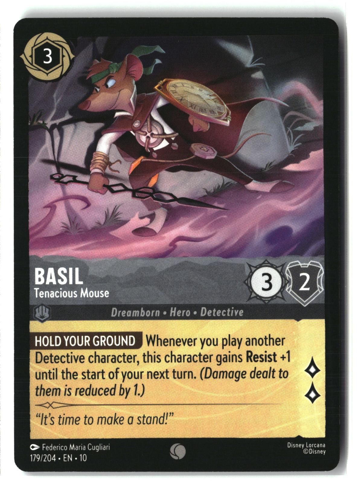 Basil - Tenacious Mouse 179/204 Common Whispers in the Well Lorcana LP