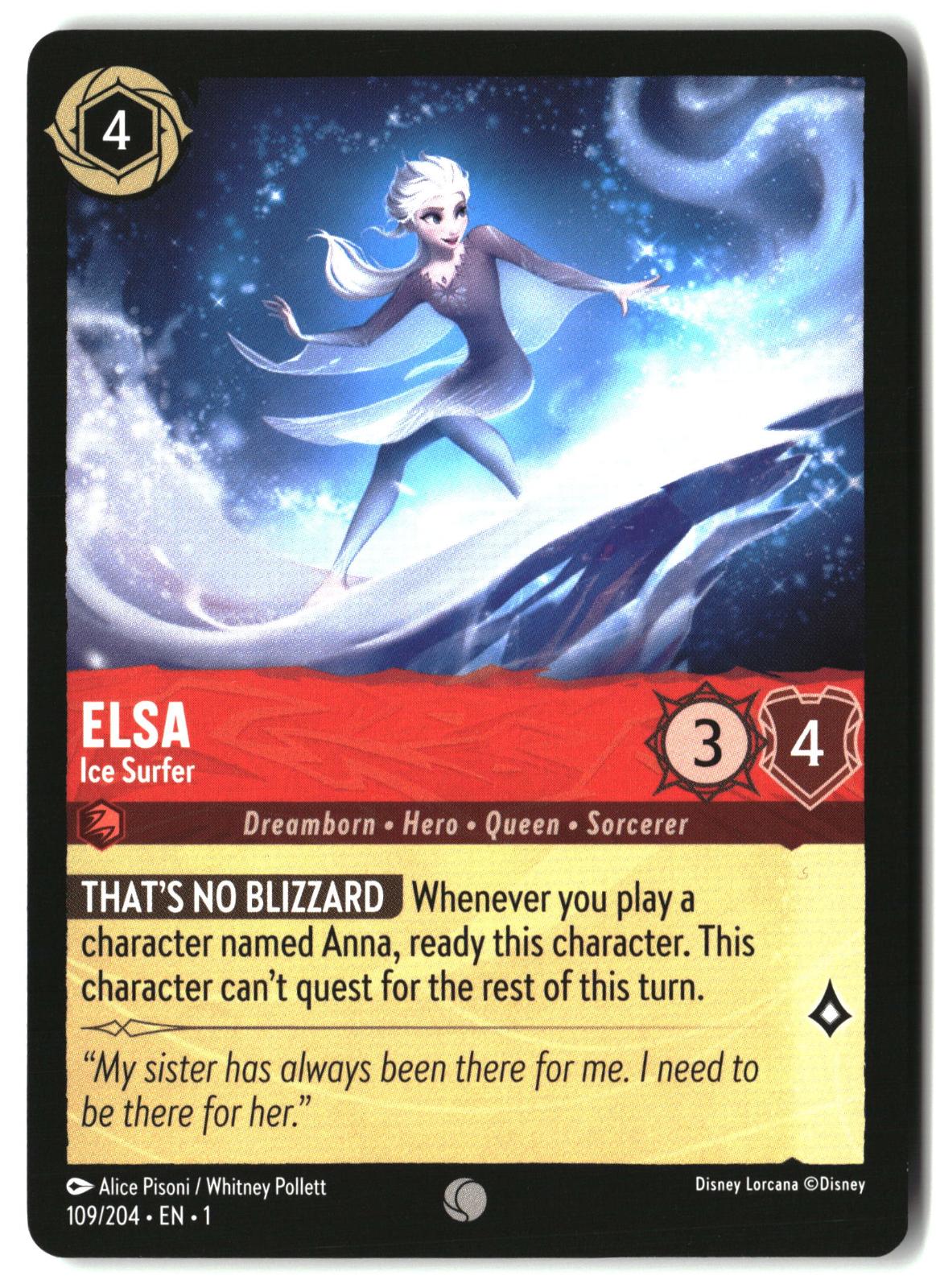 Elsa - Ice Surfer 109/204 Common The First Chapter Lorcana Lightly Played