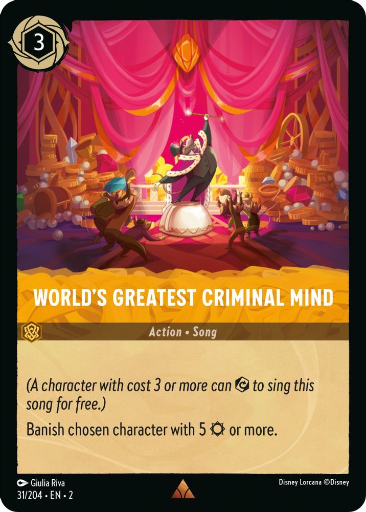 World's Greatest Criminal Mind 31/204 Rare Rise of the Floodborn Lorcana NM