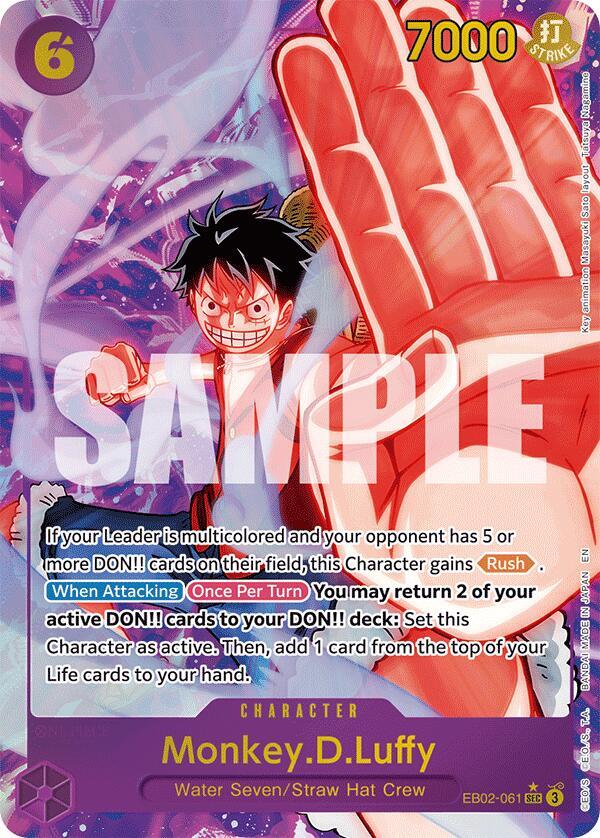 Monkey.D.Luffy (061) (Alternate Art) EB02-061 Extra Booster: Anime 25th Collection One Piece Foil NM
