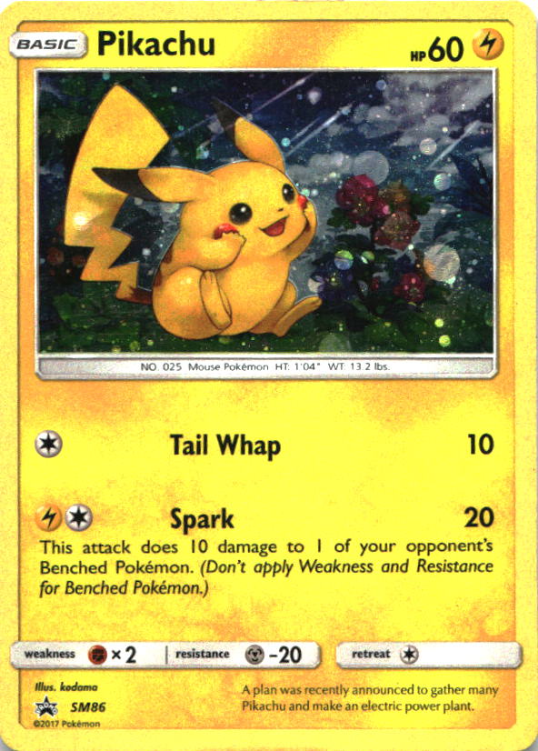 Pikachu - SM86 Holo Promo Sun & Moon Promo Pokemon Moderately Played