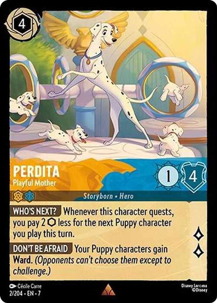 Perdita - Playful Mother 2/204 Rare Archazia's Island Lorcana Near Mint