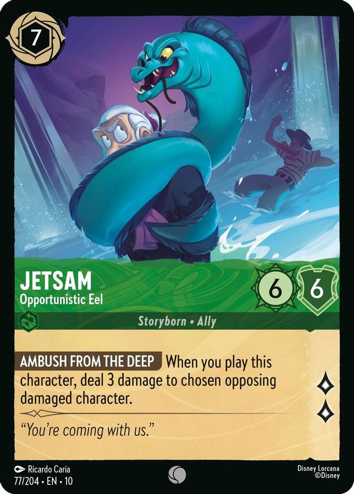 Jetsam - Opportunistic Eel 77/204 Common Whispers in the Well Lorcana Near Mint