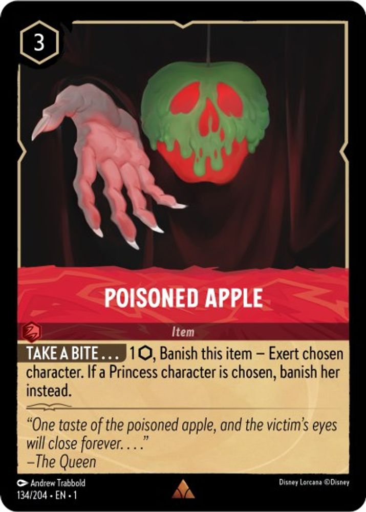 Poisoned Apple 134/204 Rare The First Chapter Lorcana Near Mint
