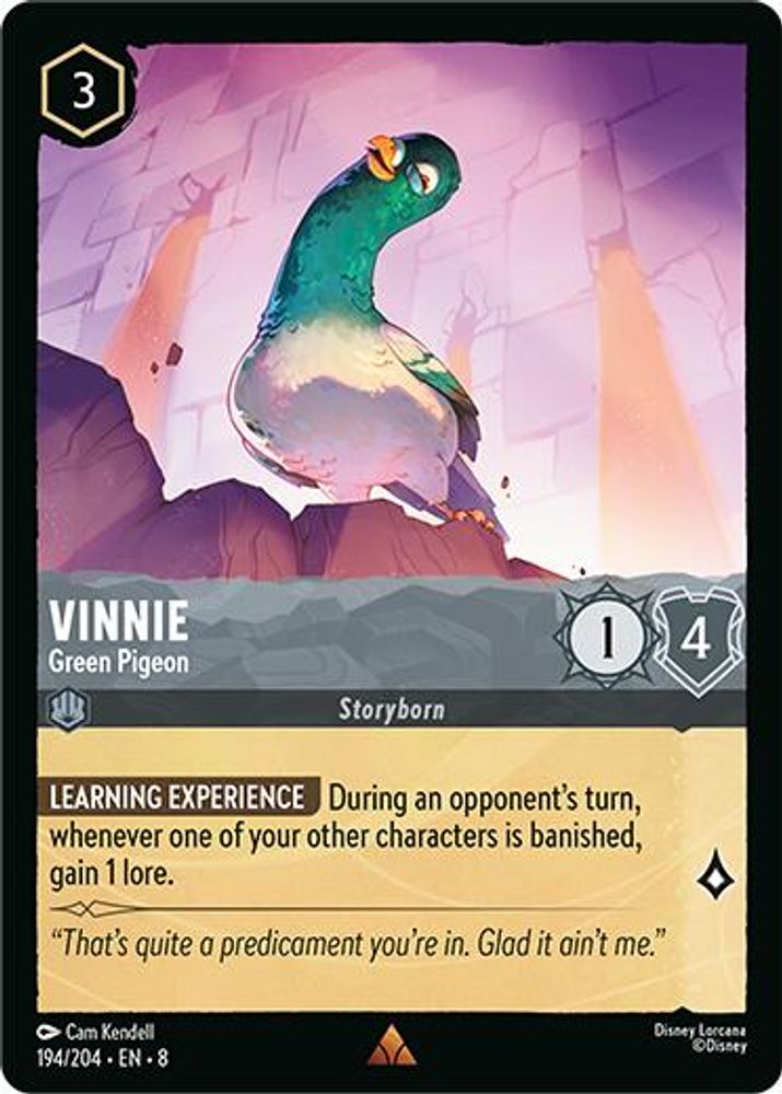 Vinnie - Green Pigeon 194/204 Rare Reign of Jafar Lorcana Near Mint