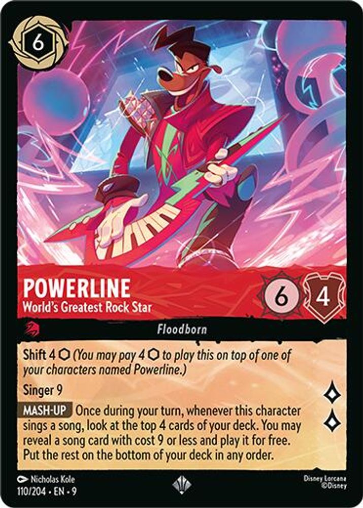 Powerline - World's Greatest Rock Star 110/204 Super Rare Fabled Lorcana NM