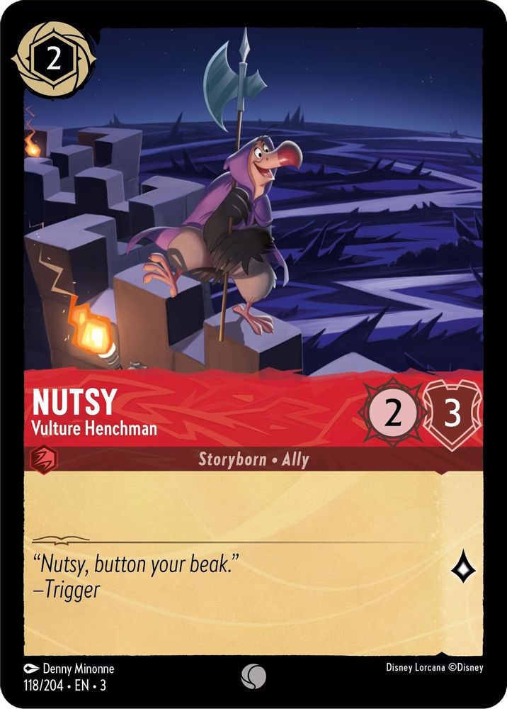 Nutsy - Vulture Henchman 118/204 Common Into the Inklands Lorcana Near Mint