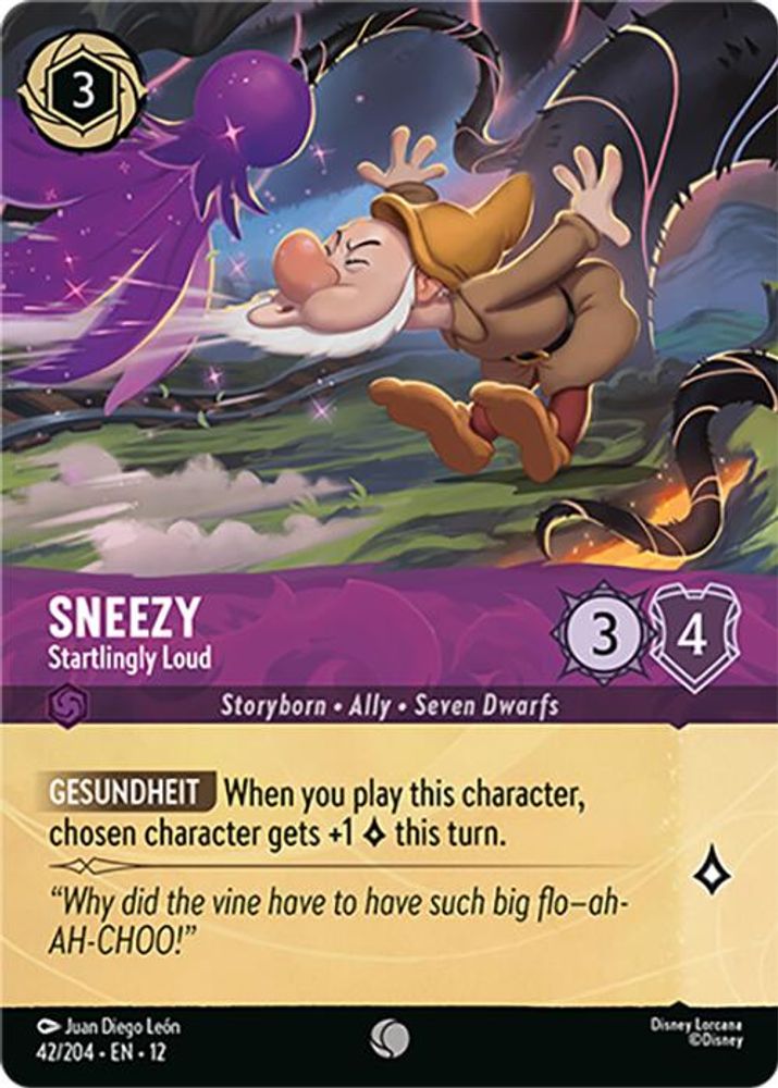 Sneezy - Startlingly Loud (Foil) 42/204 Wilds Unknown Lorcana Cold Foil NM