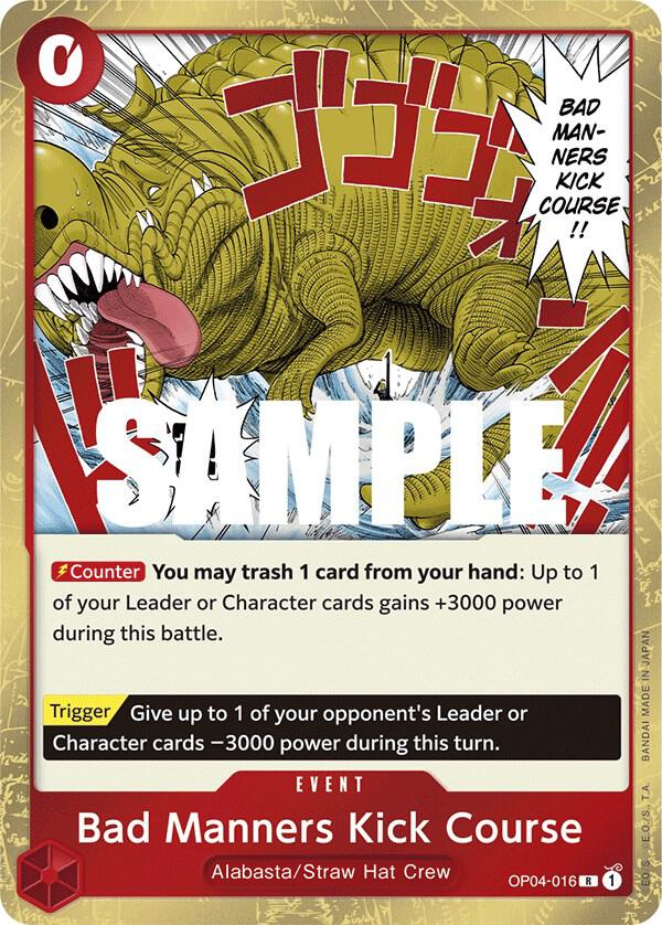 Bad Manners Kick Course OP04-016 Rare Kingdoms of Intrigue One Piece Foil NM