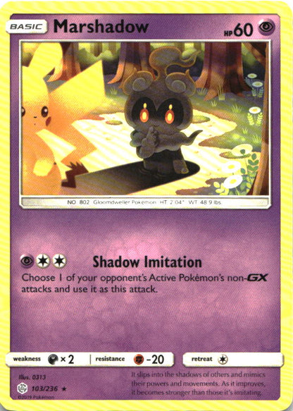 Marshadow 103/236 Rare Cosmic Eclipse Pokemon Lightly Played