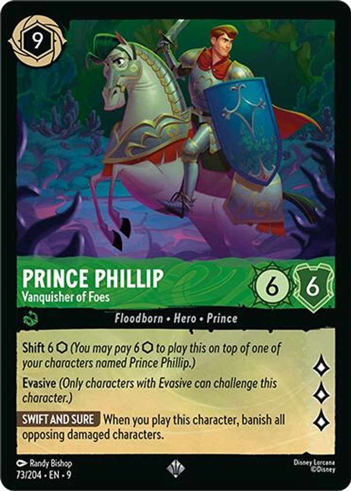Prince Phillip - Vanquisher of Foes 73/204 Super Rare Fabled Lorcana Near Mint