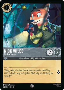 Nick Wilde - Sly Fox Sleuth 178/204 Common Whispers in the Well Lorcana NM