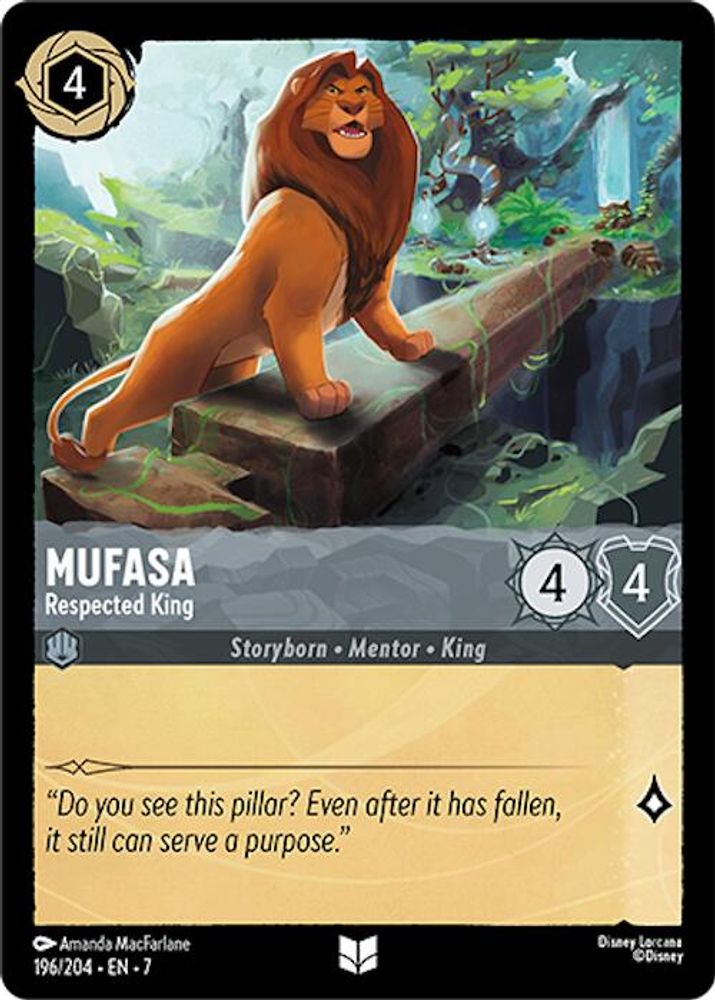 Mufasa - Respected King 196/204 Uncommon Archazia's Island Lorcana Near Mint