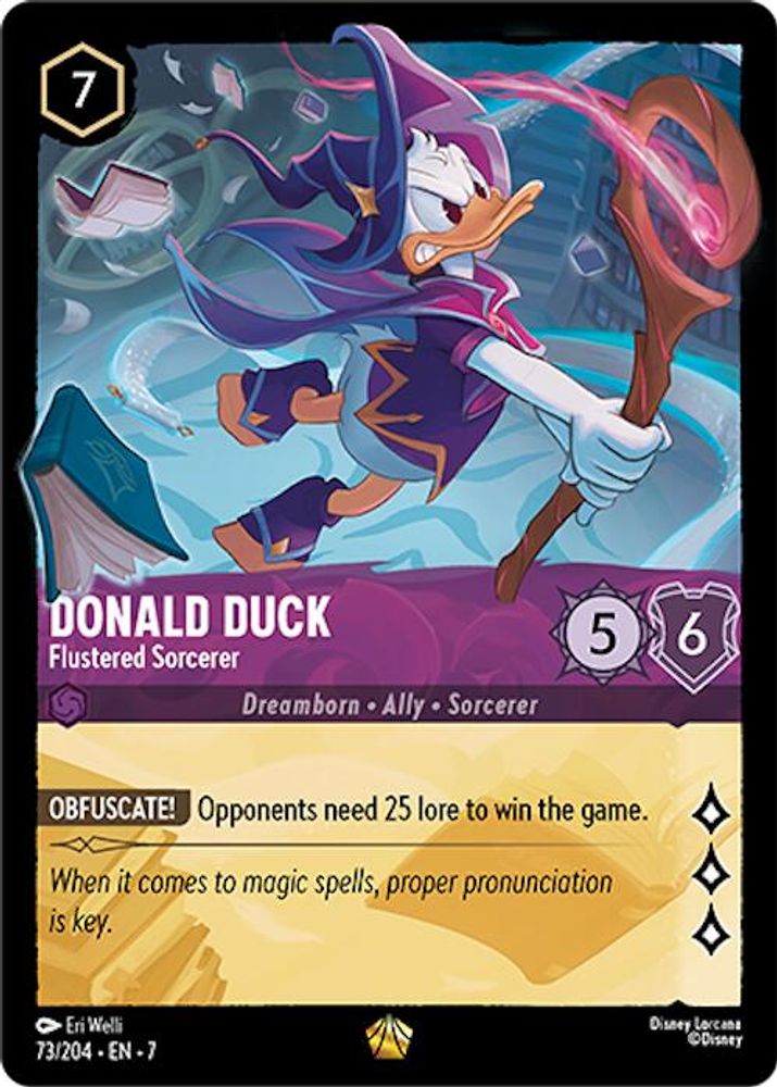 Donald Duck - Flustered Sorcerer 73/204 Legendary Archazia's Island Lorcana NM
