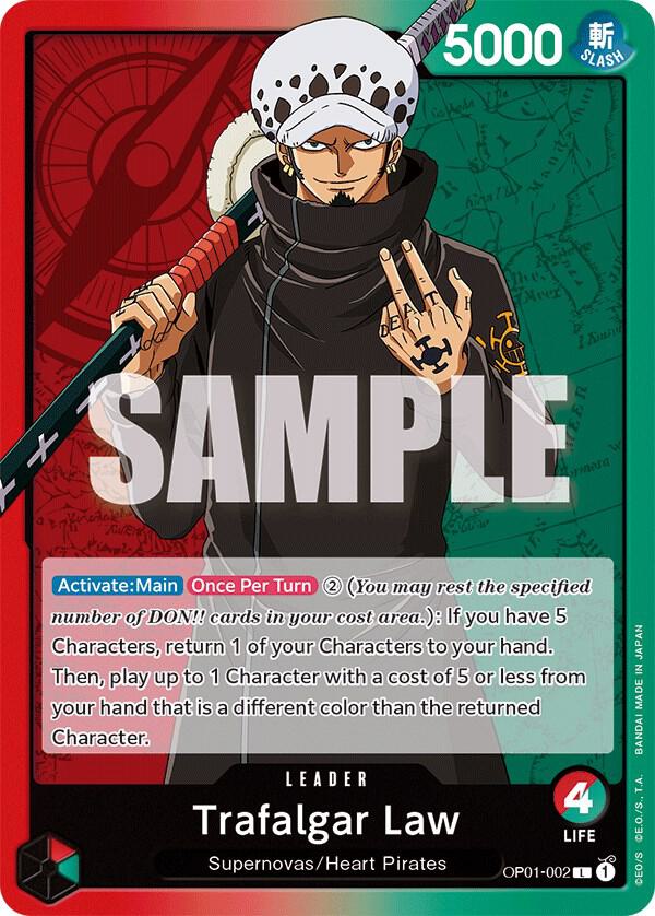 Trafalgar Law (002) OP01-002 Leader Romance Dawn One Piece Near Mint