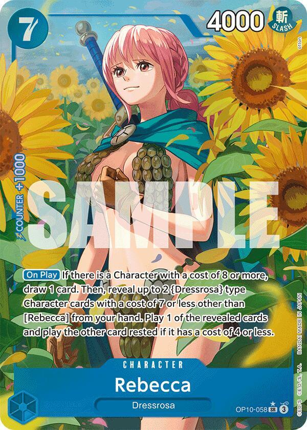 Rebecca (Parallel) OP10-058 Super Rare Royal Blood One Piece Foil Near Mint