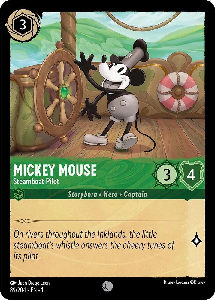 Mickey Mouse - Steamboat Pilot 89/204 Common The First Chapter Lorcana Near Mint