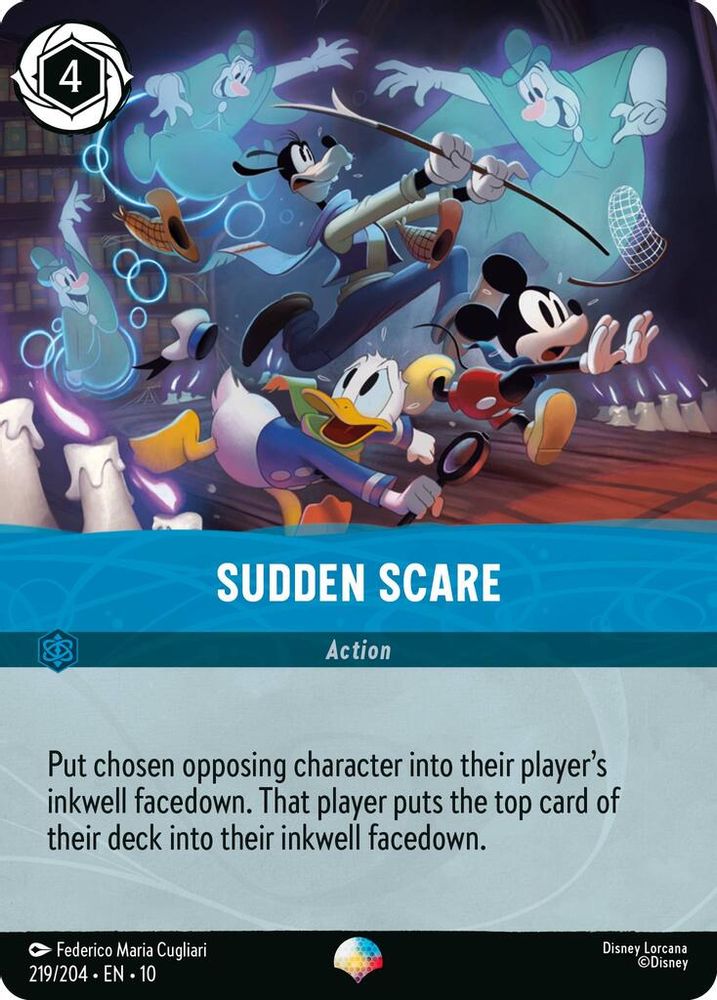 Sudden Scare (Epic) 219/204 Epic Whispers in the Well Lorcana Holo Near Mint