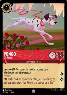 Pongo - Ol' Rascal 120/204 Common The First Chapter Lorcana Near Mint