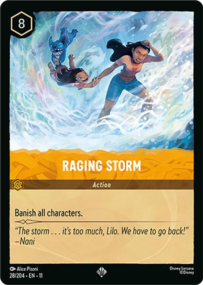 Raging Storm 28/204 Super Rare Winterspell Lorcana Near Mint