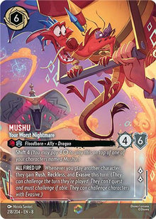 Mushu - Your Worst Nightmare (Enchanted) 218/204 Reign of Jafar Lorcana Holo NM