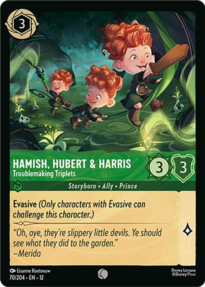 Hamish, Hubert & Harris - Troublemaking Triplets 70/204 Wilds Unknown Lorcana NM