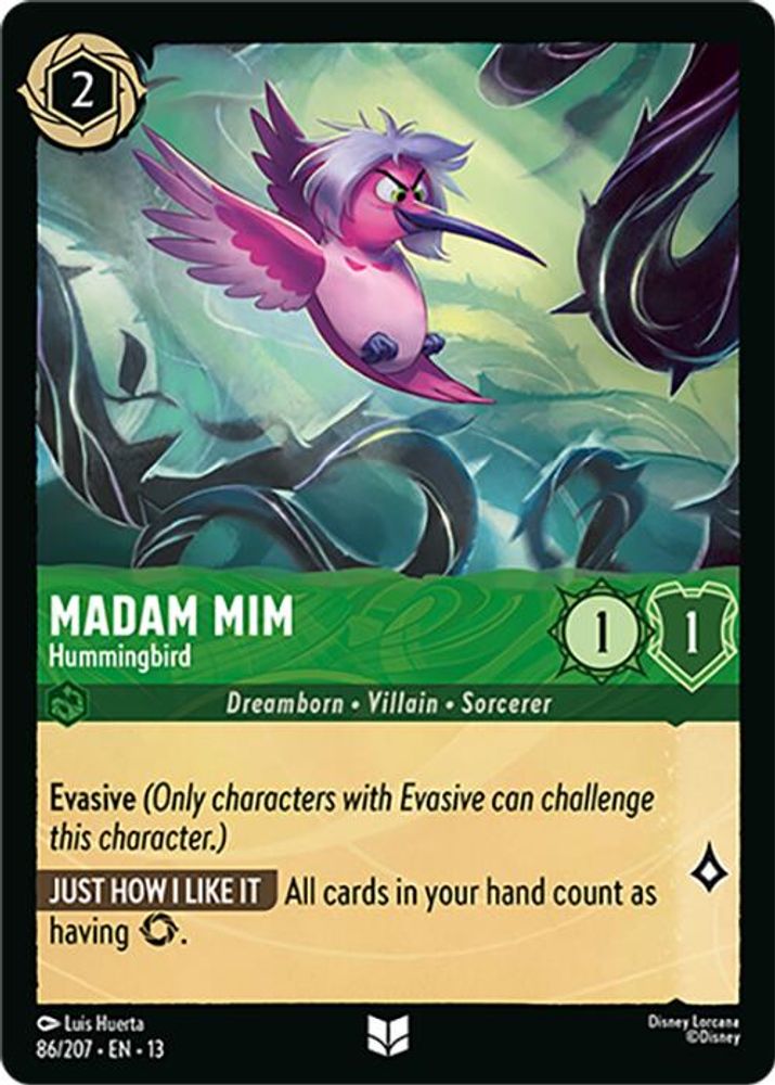 Madam Mim - Hummingbird 86/204 Uncommon Attack of the Vine! Lorcana Near Mint