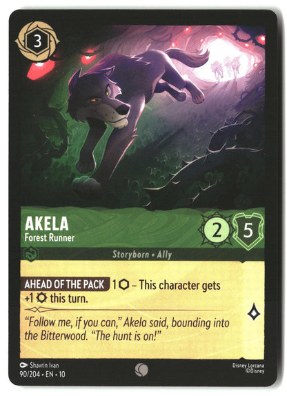 Akela - Forest Runner 90/204 Common Whispers in the Well Lorcana Lightly Played