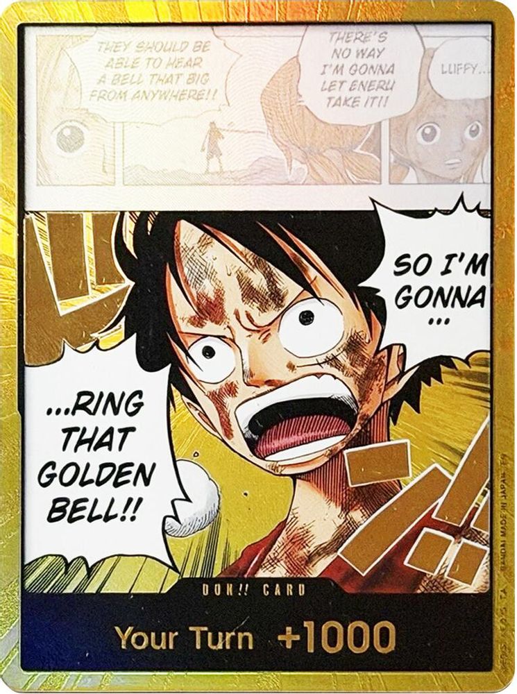 DON!! Card Monkey D. Luffy "Ring That Golden Bell!!" (Luffy) (Gold) Adventure on Kami's Island One Piece Foil NM