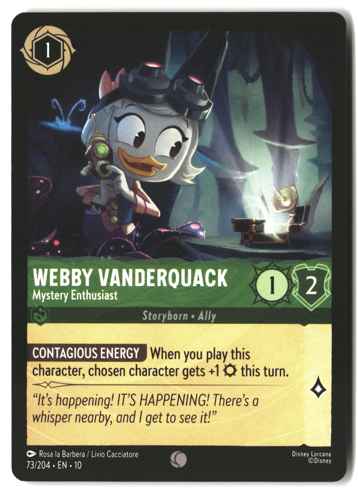 Webby Vanderquack - Mystery Enthusiast 73/204 Whispers in the Well Lorcana LP