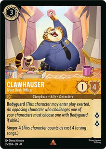 Clawhauser - Front Desk Officer 35/204 Rare Reign of Jafar Lorcana Near Mint