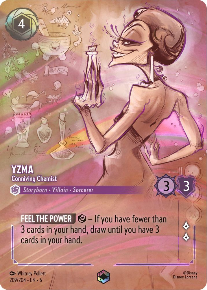 Yzma - Conniving Chemist (Enchanted) 209/204 Azurite Sea Lorcana Holo NM