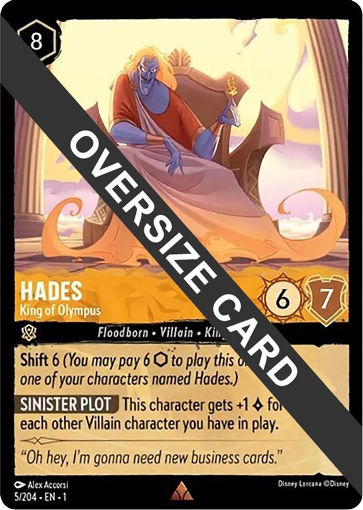 Hades - King of Olympus (Oversized) 5/204 The First Chapter Lorcana Cold Foil NM