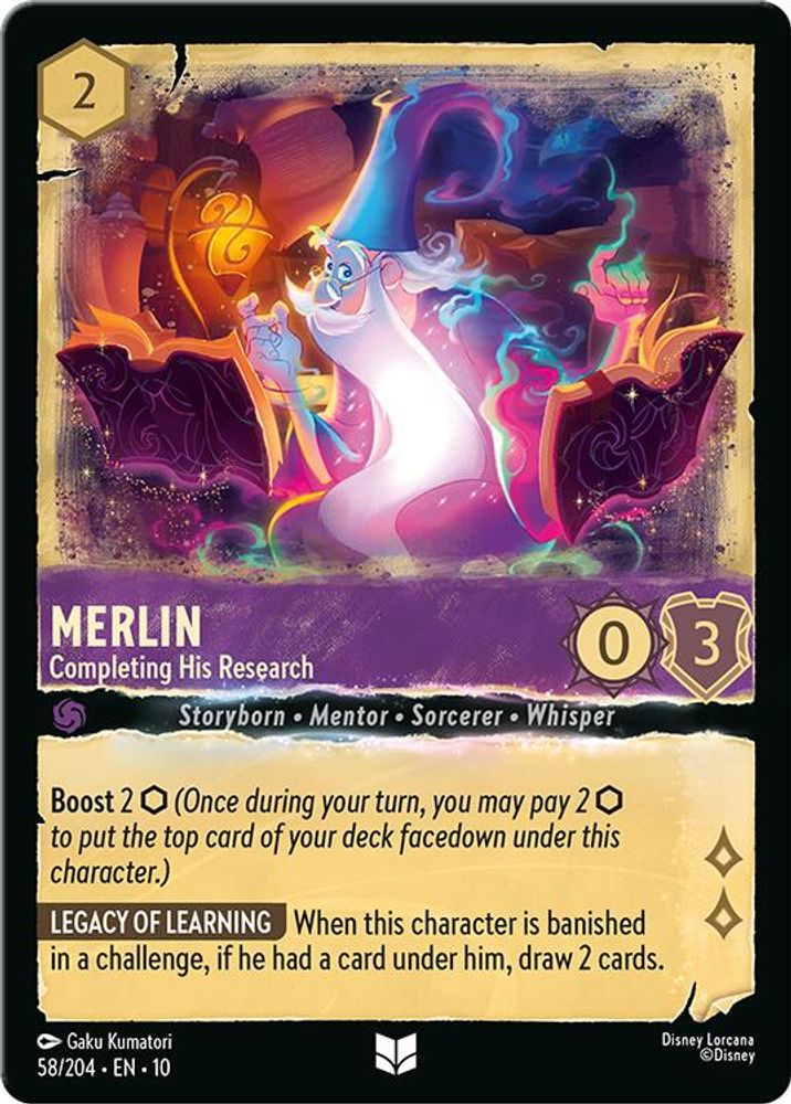 Merlin - Completing His Research 58/204 Uncommon Whispers in the Well Lorcana NM