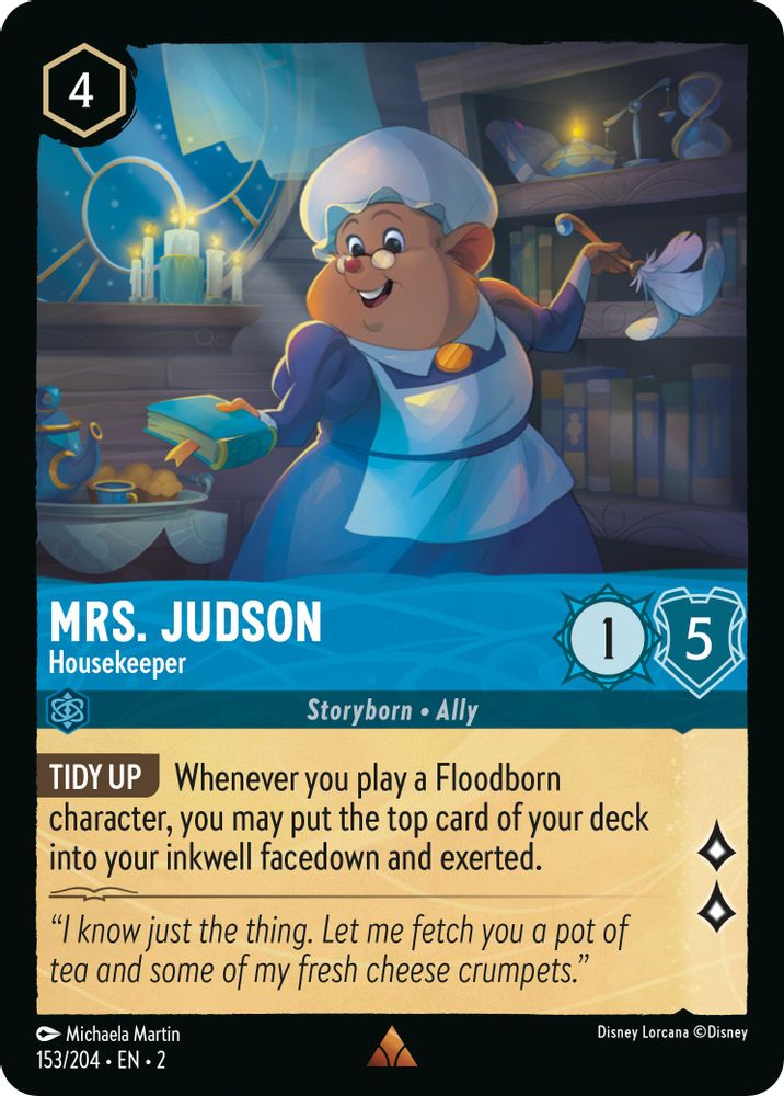 Mrs. Judson - Housekeeper 153/204 Rare Rise of the Floodborn Lorcana Near Mint