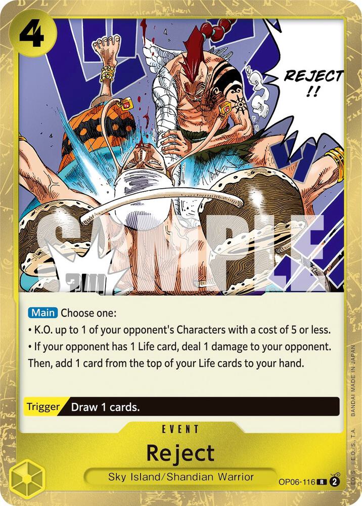 Reject OP06-116 Rare Wings of the Captain One Piece Foil Near Mint