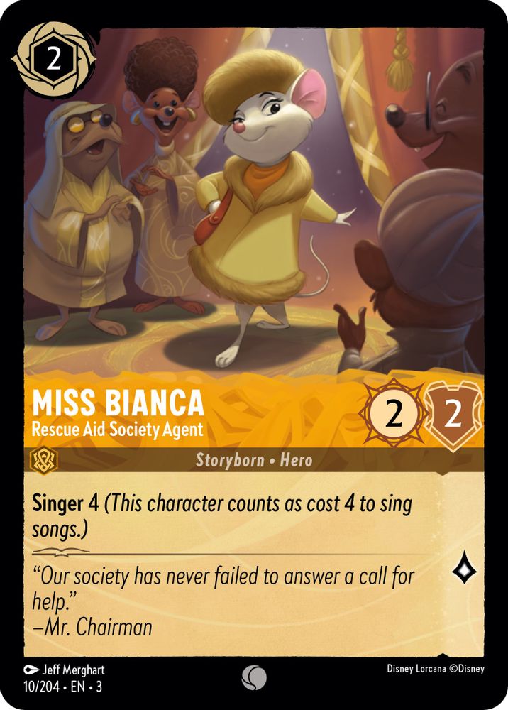 Miss Bianca - Rescue Aid Society Agent 10/204 Into the Inklands Lorcana NM