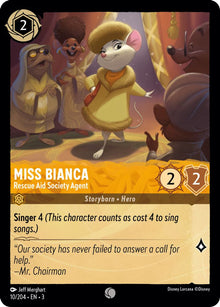 Miss Bianca - Rescue Aid Society Agent 10/204 Into the Inklands Lorcana NM