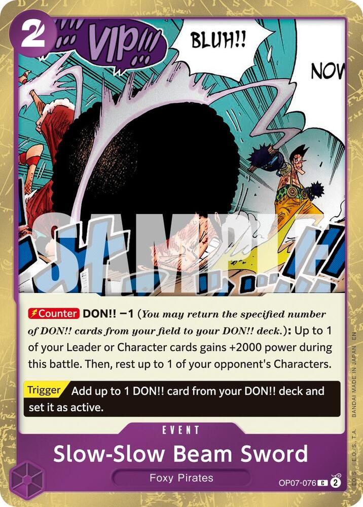 Slow-Slow Beam Sword (Pirate Foil) OP07-076 Premium Booster -The Best- Vol. 2 One Piece NM