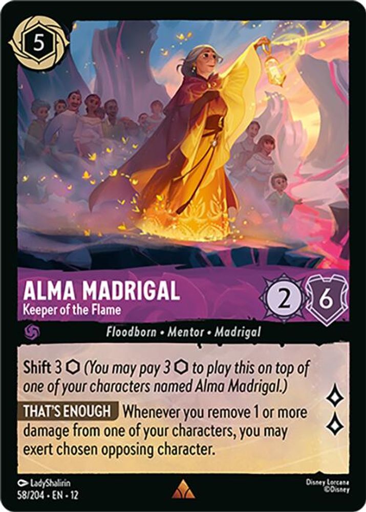 Alma Madrigal - Keeper of the Flame 58/204 Rare Wilds Unknown Lorcana Near Mint