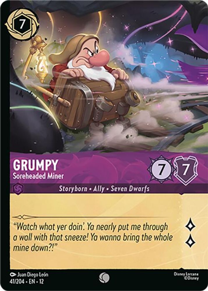 Grumpy - Soreheaded Miner (Foil) 41/204 Wilds Unknown Lorcana Cold Foil NM