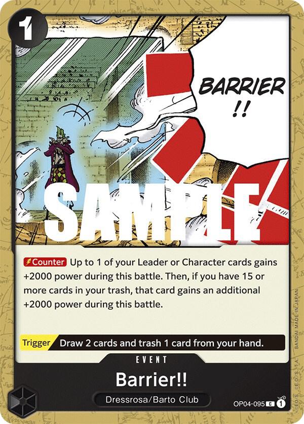 Barrier!! OP04-095 Common Kingdoms of Intrigue One Piece Near Mint