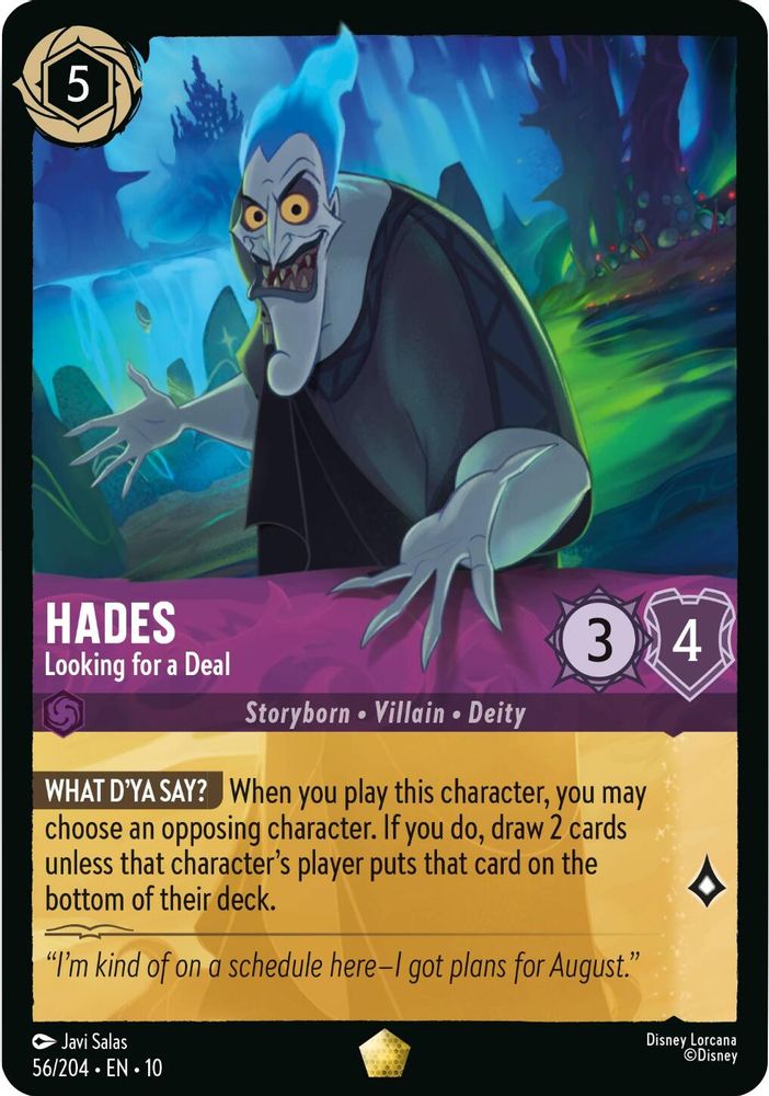 Hades - Looking for a Deal 56/204 Legendary Whispers in the Well Lorcana NM