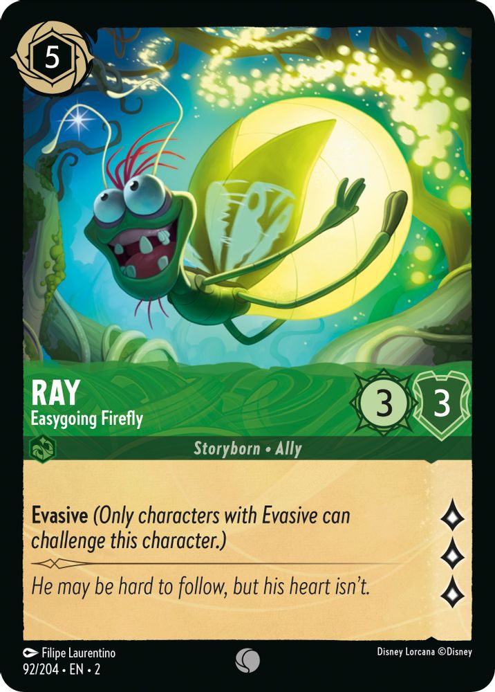 Ray - Easygoing Firefly 92/204 Common Rise of the Floodborn Lorcana Near Mint