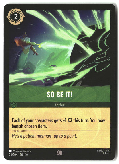 So Be It! 94/204 Common Whispers in the Well Lorcana Lightly Played